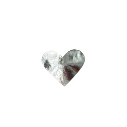 Big Leather Heart Clip - Silver
